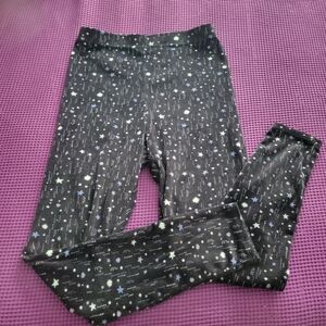 Cuddl Duds ClimateRight stretchy black stars fleece leggings (see description!!)